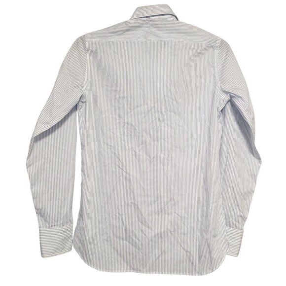 Caliban Mens Blue & White Striped Button-Down Long-Sleeve Shirt Size S - Picture 2 of 6